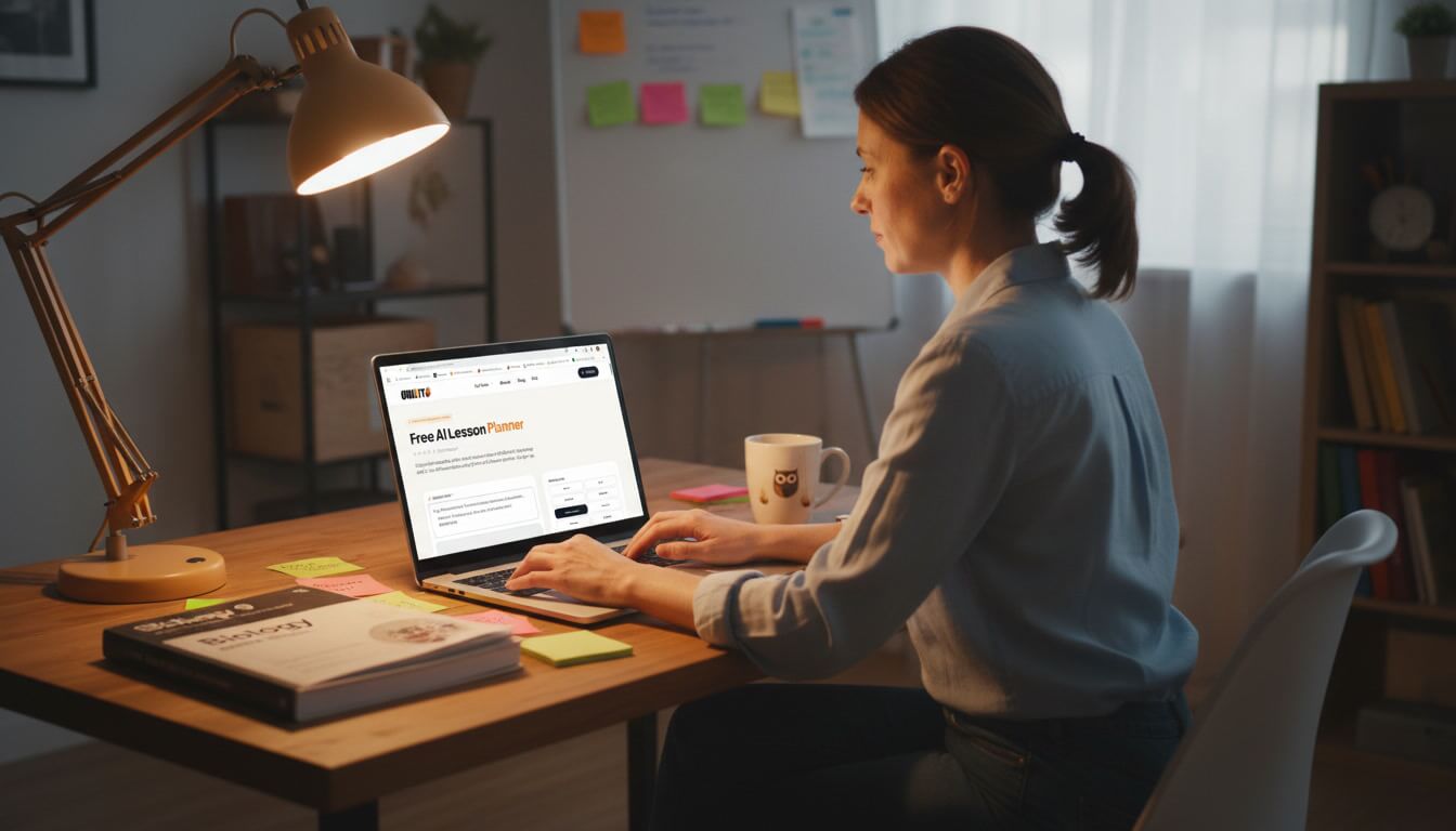 Teacher creating a co-teaching lesson plan with an AI tool