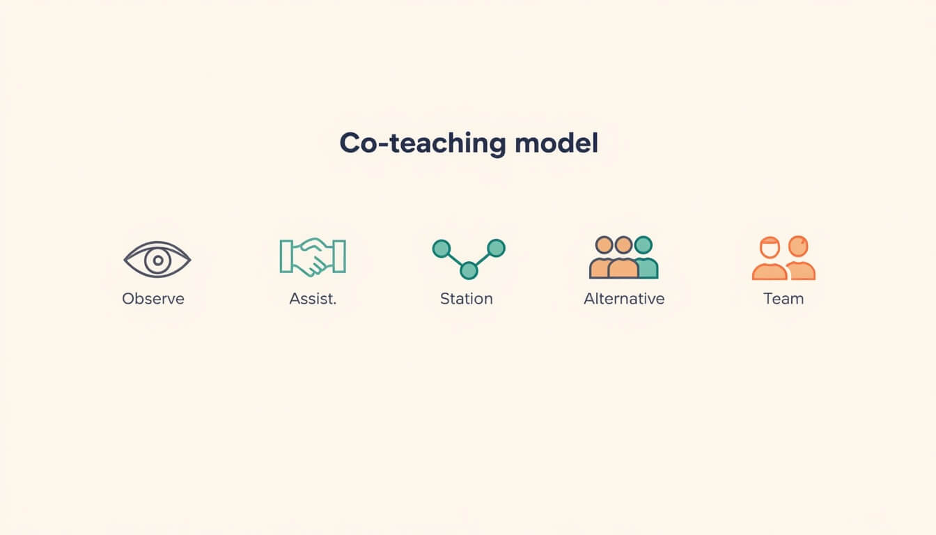 Six co-teaching models comparison diagram