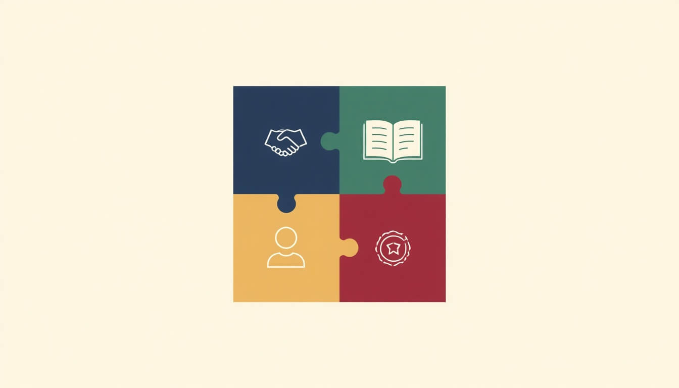 Four parts of a recommendation letter structure diagram